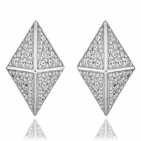 zirkon örhängestift i silver