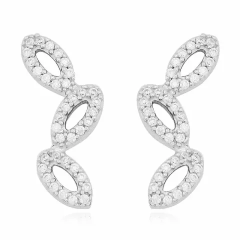 Långa blad örhängen i silver