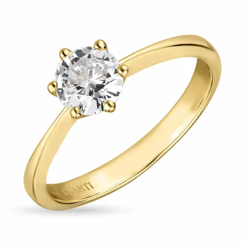 zirkon ring i 8 karat guld