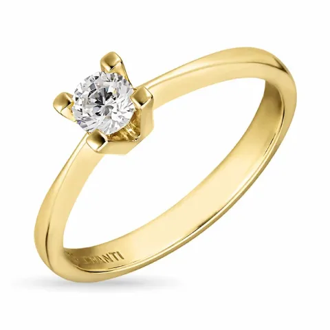 zirkon ring i 8 karat guld