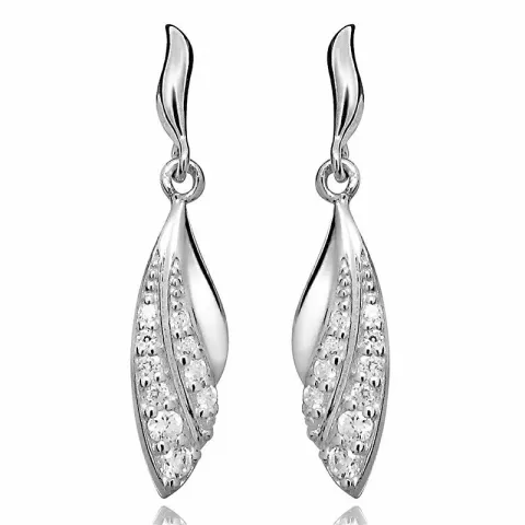 abstrakt zirkon örhängen i silver