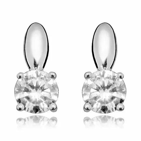 zirkon örhängestift i silver