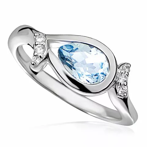 droppe ring i rhodinerat silver