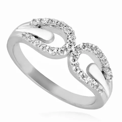 Elegant vit zirkon ring i rhodinerat silver