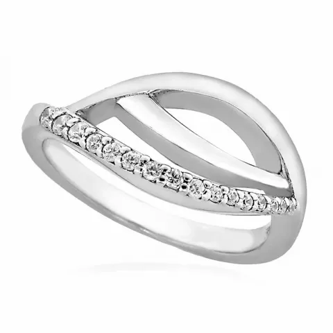 Blank abstrakt ring i rhodinerat silver