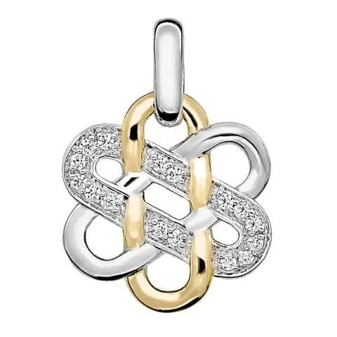 Celtic knuta hängen i rhodinerat silver och förgyllt silver