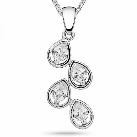 Smycke: droppe hängen i rhodinerat silver