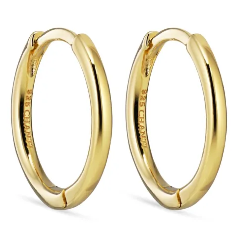 14 mm creol i förgyllt silver - Lumé Essence