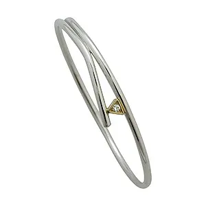 Elegant RS of Scandinavia armring i silver med 14 karat guld vit zirkon