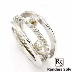 RS of Scandinavia ring i silver och 14 karat guld vit zirkon