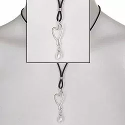 RS of Scandinavia hjärta hängen med halskedja i silver med gummiband