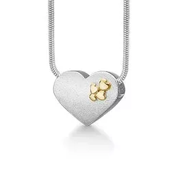 RS of Scandinavia hjärta hängen med halskedja i silver och 14 karat guld