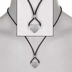 RS of Scandinavia hjärta hängen med halskedja i silver med gummiband