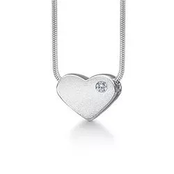 RS of Scandinavia hjärta halskedja med berlocker i silver vit zirkon
