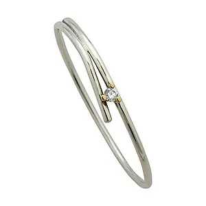 RS of Scandinavia armring i silver med 14 karat guld vit zirkon