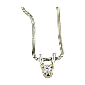 RS of Scandinavia vita zirkon hängen med halskedja i silver med 14 karat guld vit zirkon