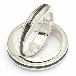 Vigselsringe från rs of scandinav i oxiderat sterlingsilver
