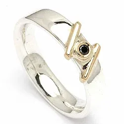 Vigselsring från rs of scandinavi i silver och vanl. guld 0,03 ct