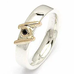 Vigselsring från rs of scandinavi i silver och vanl. guld 0,03 ct