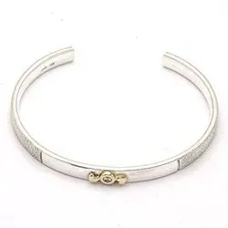 RS of Scandinavia hjärta armring i silver och 14 karat guld vit zirkon