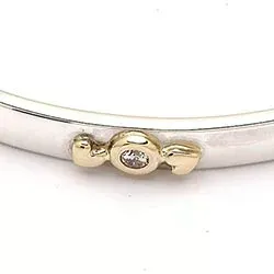 RS of Scandinavia hjärta armring i silver och 14 karat guld vit zirkon