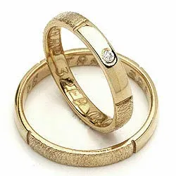 Vigselsringe från rs of scandinav i 14 karat guld 0,02 ct