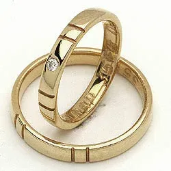 Vigselsringe från rs of scandinav i 14 karat guld 0,02 ct