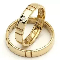 Vigselsringe från rs of scandinav i 8 karat guld 0,02 ct