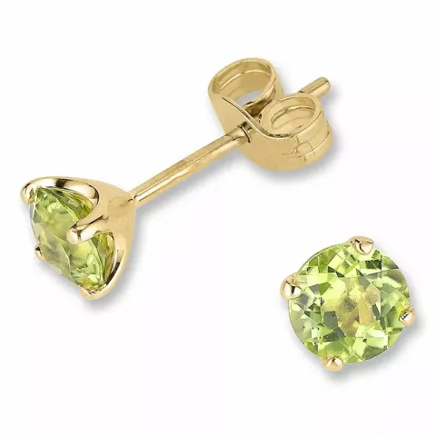 gröna peridot örhängestift i 9 karat guld med peridot