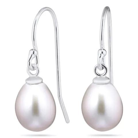 7-7,5 mm grå pärlörhängen i rhodinerat silver