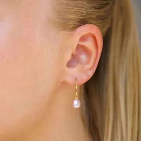 7-7,5 mm pärla örhängen i förgyllt silver