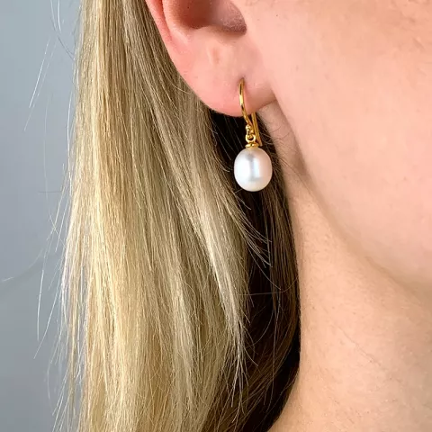 8-8,5 mm pärla örhängen i förgyllt silver