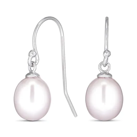 7-7,5 mm pärlörhängen i rhodinerat silver