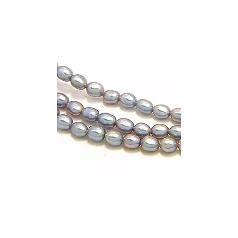 äkta  3-raders pärlhalsband med sötvattenspärlor.