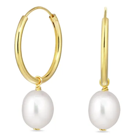 pärla creol i förgyllt silver