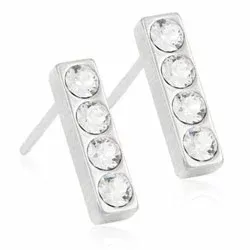 Blomdahl örhängen i titan vit swarovski kristaller