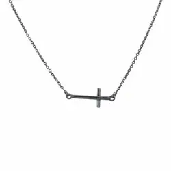 NORDAHL ANDERSEN Faith kors hängen med halskedja i oxiderat sterlingsilver