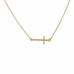 NORDAHL ANDERSEN Faith kors hängen med halskedja i förgyllt silver