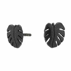 NORDAHL ANDERSEN Leaf blad örhängen i oxiderat sterlingsilver