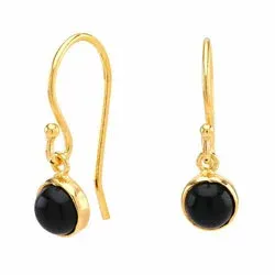 NORDAHL ANDERSEN Sweets förgyllt silver örhängen i förgyllt silver sort onyx