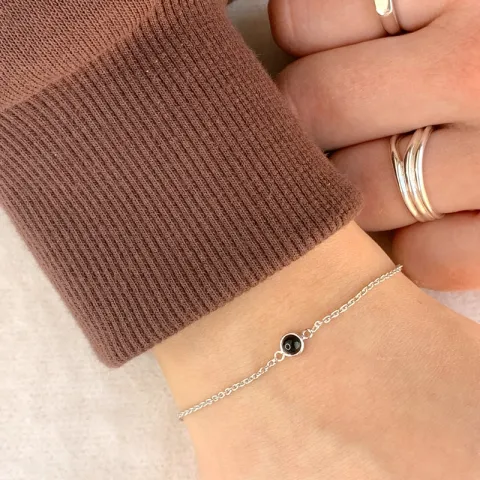 elegant NORDAHL ANDERSEN Sweets sort onyx armband i silver sort onyx
