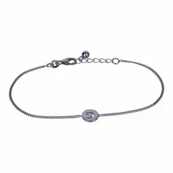 NORDAHL ANDERSEN D armband i oxiderat sterlingsilver