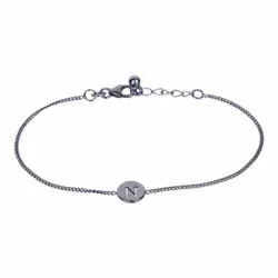 NORDAHL ANDERSEN N armband i oxiderat sterlingsilver