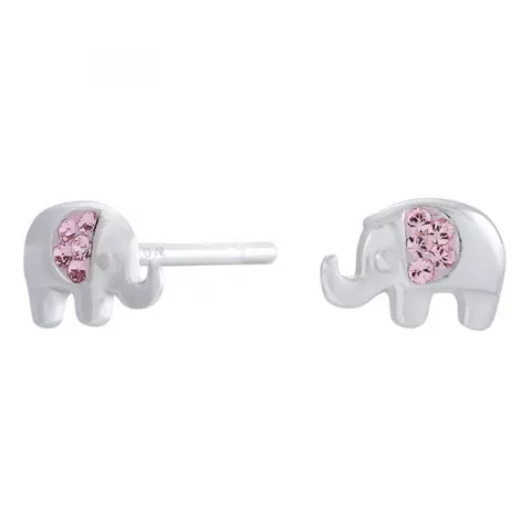 NORDAHL ANDERSEN elefant örhängen i rhodinerat silver rosa zirkon