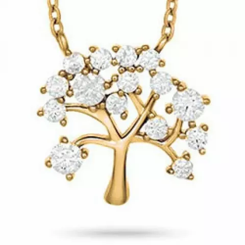 Joanli Nor livets träd halskedja med berlocker i rosabelagt silver vit zirkon