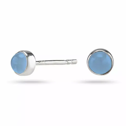 Nordahl andersen runt calcedonit örhängen i rhodinerat silver blå calcedoniter