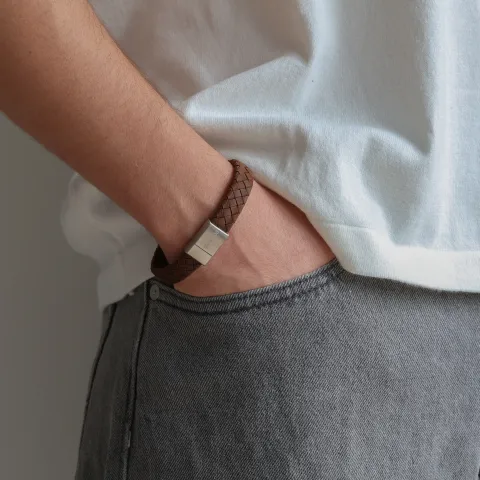 Nordahl andersen bruna armband i läder