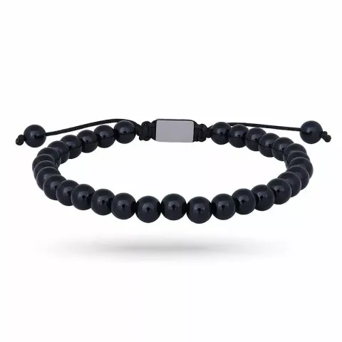 Nordahl andersen svart onyx armband i läder