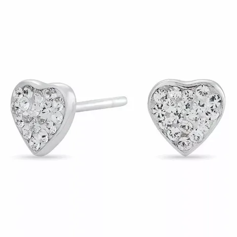 Nordahl andersen hjärta örhängen i rhodinerat silver vit zirkon