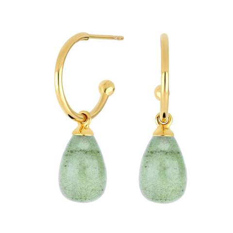 NORDAHL ANDERSEN örhängen i förgyllt silver grön aventurin